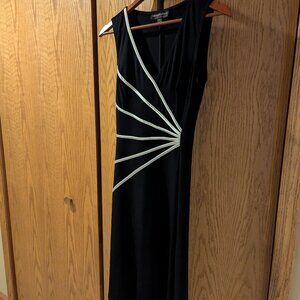 Black Dress size 6 with white sunrays accent